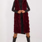 AT European Textured Plush Calf-length Hooded Vest/Gilet