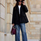 ROCO FASHION Women's European Oversized Casual Blazer Jacket