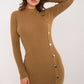 A.T. European Women's Viscose Sweater Dress with Gold Button Details