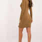 A.T. European Women's Viscose Sweater Dress with Gold Button Details