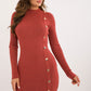 A.T. European Women's Viscose Sweater Dress with Gold Button Details