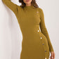 A.T. European Women's Viscose Sweater Dress with Gold Button Details