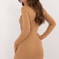 A.T. European Women's Viscose Sweater Dress with Gold Button Details