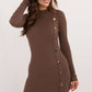 A.T. European Women's Viscose Sweater Dress with Gold Button Details