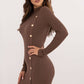 A.T. European Women's Viscose Sweater Dress with Gold Button Details