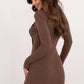 A.T. European Women's Viscose Sweater Dress with Gold Button Details