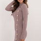 A.T. European Women's Viscose Sweater Dress with Gold Button Details