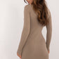 A.T. European Women's Viscose Sweater Dress with Gold Button Details