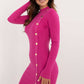A.T. European Women's Viscose Sweater Dress with Gold Button Details