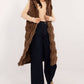 AT European Textured Plush Calf-length Hooded Vest/Gilet