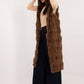 AT European Textured Plush Calf-length Hooded Vest/Gilet