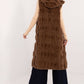 AT European Textured Plush Calf-length Hooded Vest/Gilet