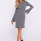 MOE Women's Full Size European Cotton Mini Long Sleeves Sweater Dress with Bell Sleeves