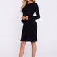 MOE Women's Full Size European Cotton Mini Long Sleeves Sweater Dress with Bell Sleeves