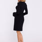 MOE Women's Full Size European Cotton Mini Long Sleeves Sweater Dress with Bell Sleeves