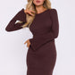 MOE Women's Full Size European Cotton Mini Long Sleeves Sweater Dress with Bell Sleeves