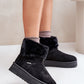 STEP IN STYLE Suede European Snow Boots in Black & Beige