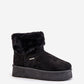 STEP IN STYLE Suede European Snow Boots in Black & Beige