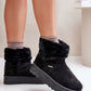 STEP IN STYLE Suede European Snow Boots in Black & Beige