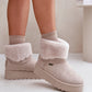 STEP IN STYLE Suede European Snow Boots in Black & Beige