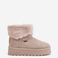STEP IN STYLE Suede European Snow Boots in Black & Beige