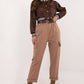 Och Bella Women's Cotton Blend Cargo Trousers - European Brand