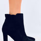 INELLO Women's Black Suede European Ankle Stiletto Boots