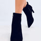 INELLO Women's Black Suede European Ankle Stiletto Boots