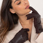 AT Women's Leather European Touche Screen Gloves with Decorative Buttons