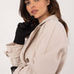 AT Women's Leather European Touche Screen Gloves with Decorative Buttons