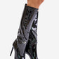 STEP IN STYLE Leather Stiletto Calf-high Heel Boots