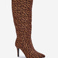 STEP IN STYLE Brown Women's Leopard Print European Heel Boots
