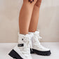 LEE COOPER White-black European Ankle-High Platform Snow Boots
