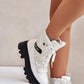 LEE COOPER White-black European Ankle-High Platform Snow Boots