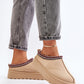 STEP IN STYLE Beige European Snow Slipper-Boots with Thick Platform