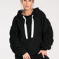 FIGL Women's European Cotton Hooded Sweatshirt with Long Pleated Sleeves