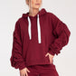 FIGL Women's European Cotton Hooded Sweatshirt with Long Pleated Sleeves