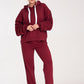 FIGL Women's European Cotton Hooded Sweatshirt with Long Pleated Sleeves