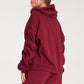 FIGL Women's European Cotton Hooded Sweatshirt with Long Pleated Sleeves