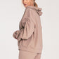 FIGL Women's European Cotton Hooded Sweatshirt with Long Pleated Sleeves