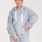 FIGL Women's European Cotton Hooded Sweatshirt with Long Pleated Sleeves