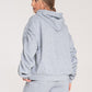 FIGL Women's European Cotton Hooded Sweatshirt with Long Pleated Sleeves