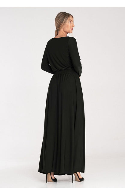 FIGL Women's Long Sleeves Modest Maxi Dress with Boat Neckline