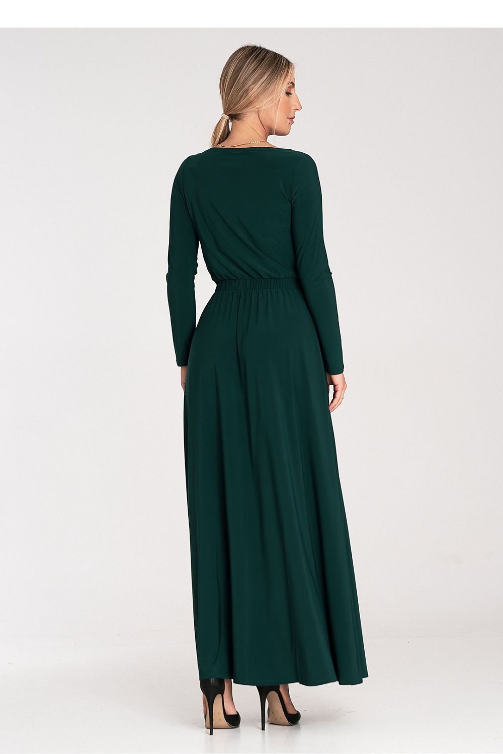 FIGL Women's Long Sleeves Modest Maxi Dress with Boat Neckline