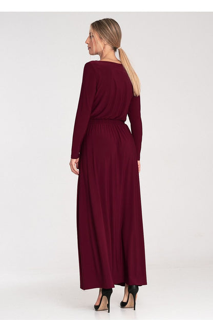 FIGL Women's Long Sleeves Modest Maxi Dress with Boat Neckline