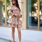 ROCO FASHION Women's Casual European Spanish-style Mini Off-the-Shoulder Ruffled Dress
