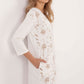 Relevance Women's European-made Casual Cotton Knee-length Dress with Floral print front