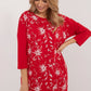 Relevance Women's European-made Casual Cotton Knee-length Dress with Floral print front