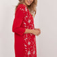 Relevance Women's European-made Casual Cotton Knee-length Dress with Floral print front