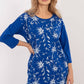 Relevance Women's European-made Casual Cotton Knee-length Dress with Floral print front